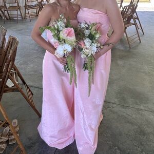 Elegant Pink Strapless Dress